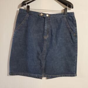 Esprit Vintage Mini Dark Denim Jean Button Skirt Womens Size 11/12 80s 90s